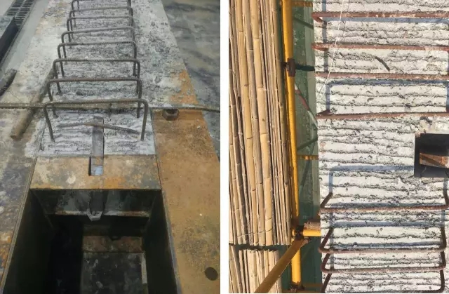 预造主梁和预造次梁的衔接选取牛担板节点。</